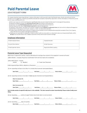 paid parental leave request form usda